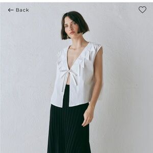 Vrg Grl Zella Top - White V-Neck Blouse Vest S/M NWT